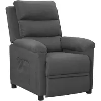 The Living Store Fauteuil relax gris foncé Tissu