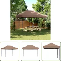 The Living Store Tente de réception Pop-Up pliante brune 410x279x315 cm