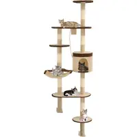 Syfax Arbre à chat en sisal Montage mural 194 cm Beige et marron
