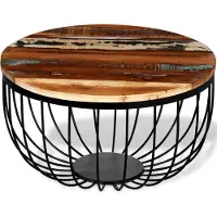 vidaXL Table basse en vieux bois massif - Table basse - Tables basses - Table basse en bois