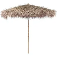 Syfax Parasol en bambou avec toit en feuille de bananier 210 cm