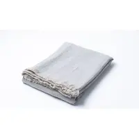 Woodfurniture Couverture avec franges, gris, 165x210