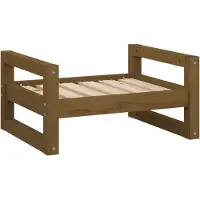 Syfax Lit pour chien brun miel 55,5x45,5x28 cm pin massif