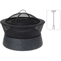 Progarden Bol de feu avec grill Rond 54,5x54,5x38 cm Noir