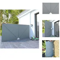 vidaXL Éventail latéral de terrasse pliable Gris 400×200 cm - Parasols et ombrelles