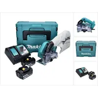 Makita DCC 500 RFJ Scie circulaire sans fil 125 mm Brushless 18 V + 2x Batteries 3,0 Ah + Chargeur + Coffret Makpac