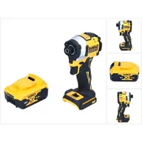 DeWalt DCF850N Visseuse à choc sans fil 205Nm 1/4" 18V Brushless + 1x Batterie 5,0Ah - sans chargeur