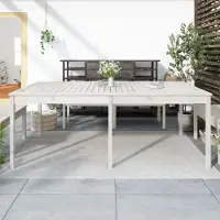 Prolenta Maison Exclusive - Table de jardin blanche 203,5x100x76 cm Bois massif Pin