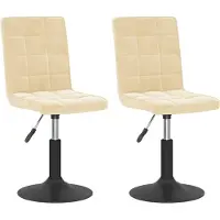 Syfax Chaises pivotantes à manger lot de 2 crème velours