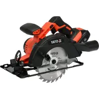 YATO Scie circulaire sans fil 18 V, 165 mm (1 batterie 2 Ah + chargeur)