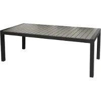 Ebuy24 Garp Table de jardin, 2 extensions inclues, 223-343 cm, noir/gris.