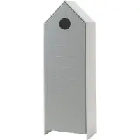 Vipack CASAMI Armoire 1 porte grise, profil rainuré horizontal, finition MDF laqué