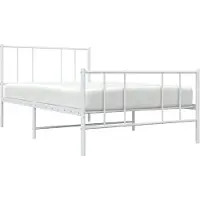 Syfax Cadre de lit métal sans matelas et pied de lit blanc 100x200 cm