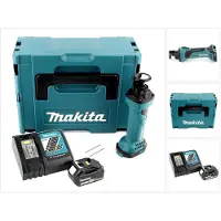 Makita DCO 180 RT1J Affleureuse plaque de plâtre 18V avec boîtier MAKPAC + 1 x Batteire 5,0 Ah + Chargeur