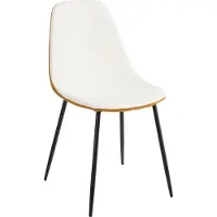 Mica Decorations Tallos Chaise de salle à manger - Polyester recyclé - Off White, Ochre