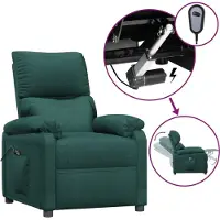Syfax Fauteuil inclinable électrique Vert foncé Tissu