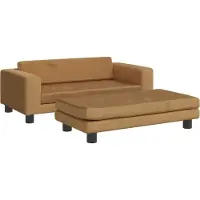 Syfax Lit pour chien avec extension marron 100x50x30 cm velours
