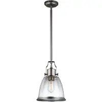 Elstead Lighting Suspension Hobson, nickel satiné, 1xE27x60W, verre, dimensions : 149,9 x 24 x 24 cm, IP20, Feiss