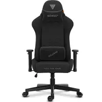 Sense7 Fotel SENSE7 Spellcaster materiałowy Senshi Edition czarny, Chaise gaming, Noir