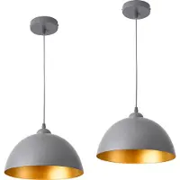 Lux.pro Lot de 2 lampes à suspendre Lampe à suspendre E27 Plafonnier Métal Gris Or []