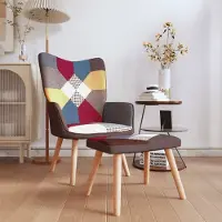 Prolenta Maison Exclusive - Fauteuil de détente avec repose-pieds en tissu patchwork