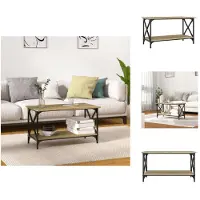 vidaXL Table basse Chêne Sonoma 80x45x45 cm Bois composite et fer - Tables basses