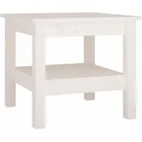 Syfax Table basse blanche 45 x 45 x 40 cm Bois de pin massif