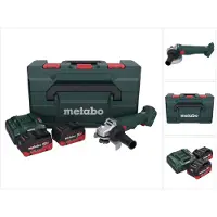 Metabo W 18 L 9-125 Meuleuse d'angle sans fil 18 V 125 mm + 2x batterie 5,5 Ah + chargeur + metaBOX