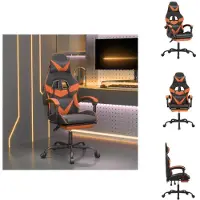 vidaXL Chaise de jeu avec repose-pieds Pivotant Noir & Orange Similicuir - Fauteuil de jeu