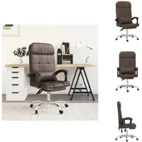 vidaXL Chaise de bureau avec fonction massage Marron similicuir - Chaises de bureau