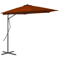 Syfax Parasol de jardin avec mât en acier terre cuite 300x230 cm