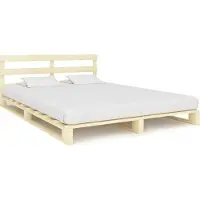 Syfax Cadre de lit de palette sans matelas 160x200 cm bois massif pin