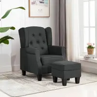 Prolenta Maison Exclusive - Fauteuil avec repose-pieds, tissu gris foncé
