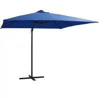 Prolenta Parasol de jardin "Exclusive" avec éclairage LED, mât en acier, dimensions 250x250 cm, couleur bleu azur