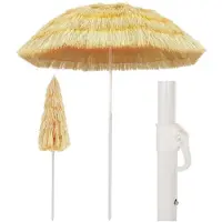 Syfax Parasol de plage Naturel 180 cm Style hawaïen