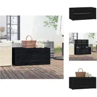 vidaXL Coffre de jardin noir 101x50,5x46,5 cm Pin massif - Coffres de jardin