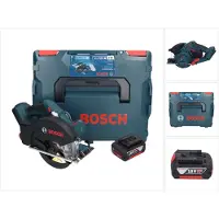 Bosch GKM 18V-50 Professional Scie circulaire portative pour le métal sans fil 18 V 136 mm Brushless + 1x batterie 5,0 Ah + L-Boxx - sans chargeur