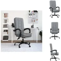 vidaXL Chaise de bureau avec fonction chaise longue Gris clair Tissu - Chaises de bureau