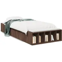 vidaXL Cadre de lit marron aspect chêne 75x190 cm Bois composite