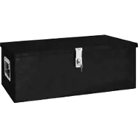 The Living Store Boîte de rangement noire 80x39x30 cm Aluminium
