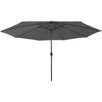 Syfax Parasol de jardin avec lumières LED et mât en métal anthracite