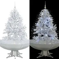 Prolenta Maison Exclusive - Sapin de Noël « Neige » avec pied parapluie, blanc, 140 cm