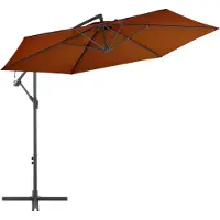 Prolenta Maison Exclusive - Parasol à pied déporté avec mât en aluminium, 300 cm, couleur terre cuite