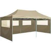 Syfax Tente de réception pliable avec 4 parois 3x6 m Acier Crème