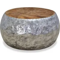 vidaXL Table d'appoint aluminium teck 60 x 60 x 30 cm - Table basse - Tables basses - Table de rangement
