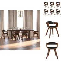 vidaXL Chaise de salle à manger 6 pcs. noir bois courbé et simili-cuir - Chaise de salle à manger