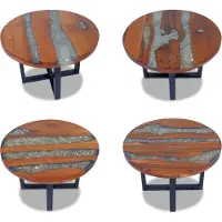 vidaXL Table basse Teck Résine 60 cm - Table basse - Tables basses - Table d'appoint - Table basse