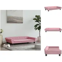 vidaXL Lit pour chien rose 100x50x21 cm velours - Lits pour chiens