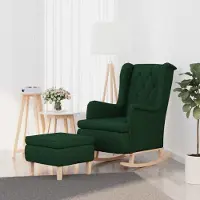 Prolenta Maison Exclusive - Fauteuil à bascule avec repose-pieds, tissu vert foncé