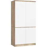 Akord Armoire 4 Portes Chêne Sonoma/Blanc 90X51X180